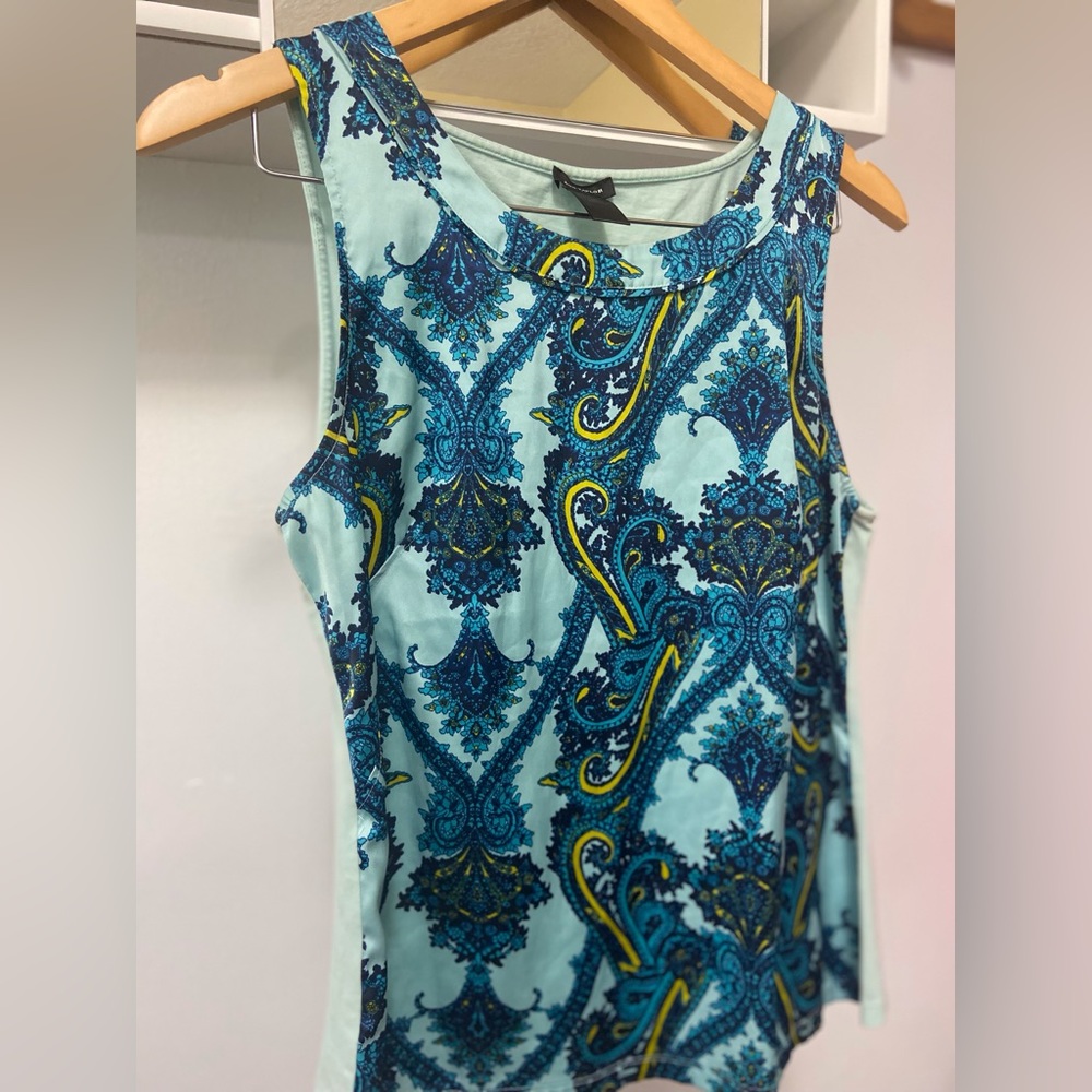 Ann Taylor Turquoise Silky Shell Sleeveless Top